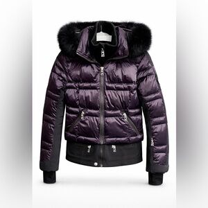 Toni Sailer Women’s Down Ski Jacket | Real Blue Fox Fur Hood | Size 8 (EU 38)
